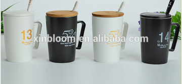 creative simple hot-selling 520 and 1314 black and white lovers matte ceramic mug