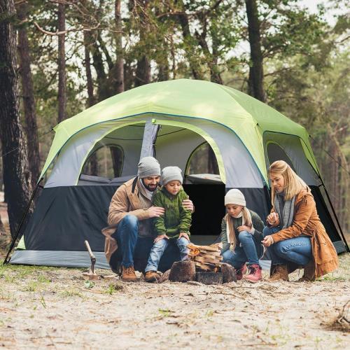 6 Person Double Layer Family Camping Cabin Tent