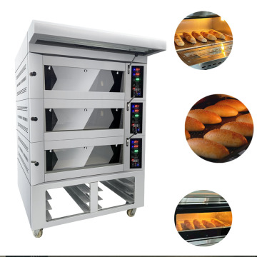 European-Style 3-Deck 15-Tray Industrial Oven with Steam Functionality - Perfect for Baking Cakes and Pastries