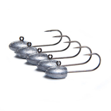 Soft Worm Lures with Jig Head Barbed Hook for Ice/Raft Fishing, 3g 28mm