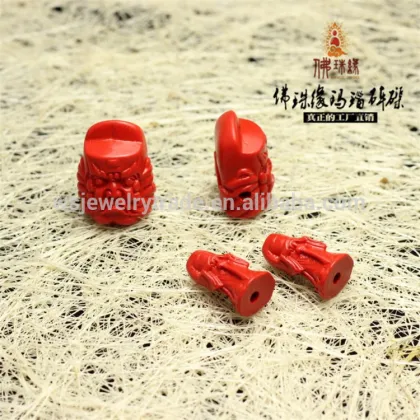 Native cinnabar Zhong Kui exorcise evil spirits Guru Beads factory wholesale