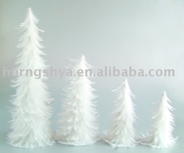 FT-6 WHITE 4PCS feather tree