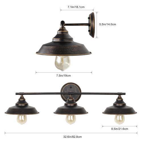 Metal Bronze Wall Sconces Lighting for Bathroom