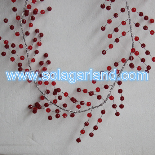 Red Crystal Beaded Branch For Wedding Decoration