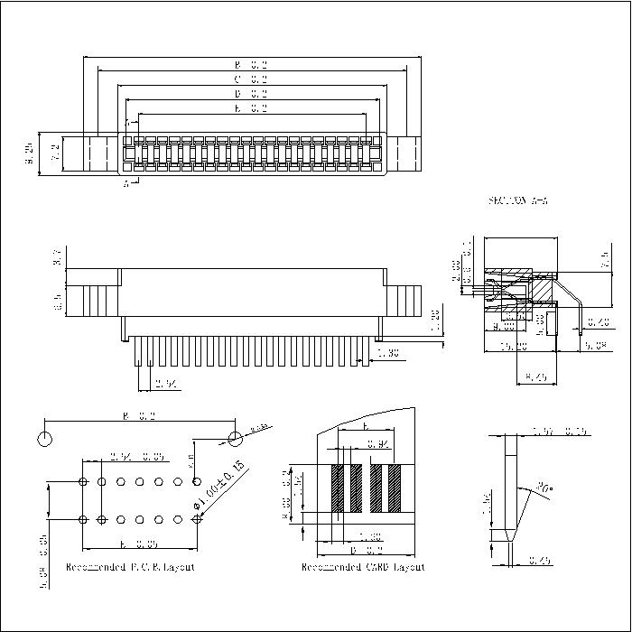 ECCR-XB5S0SB01 2.54MM Slot Right Angle DIP With Ear Connectors