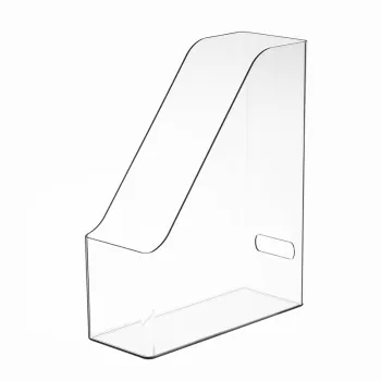 Clear Acrylic Magazine Rack: A Stylish Desktop Organizer with Handle for Home, Office, or School