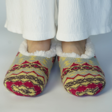 Best Selling Cozy Sherpa Lined Socks for Women with Anti-Slip Indoor Design - Perfect for Winter
