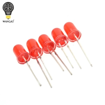 100 pcs 5 mm diffuse rote LED -Dioden DIDE DIP RUND Weitwinkel durch Loch 2 Pin