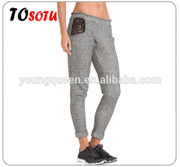 HD05 hollow stitching slim casual pants elastic pants