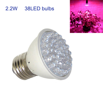 Light E27 2.2W 38LED Bulbs for Flowering Plant Hydroponic System Led Grow Light