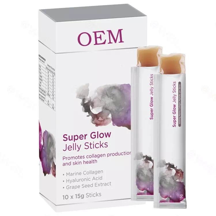 OEM/ODM Healthcare supplement marine collagen peptide jelly stick Vegan Skin Whitening beauty collagen jelly