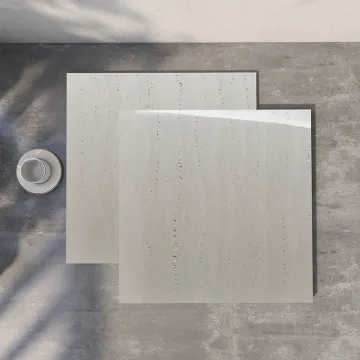 600x600mm High Safety Travertine Porcelain Tiles - Ideal for Villa Courtyards, Outdoor Squares, and Anti-Slip Paving Floors with Glossy Matte Finish