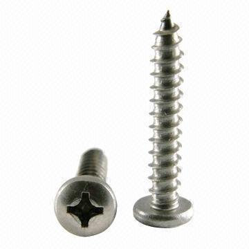 Pan Head Self Tapping Screw, Made of Steel, Stainless Steel and Brass
