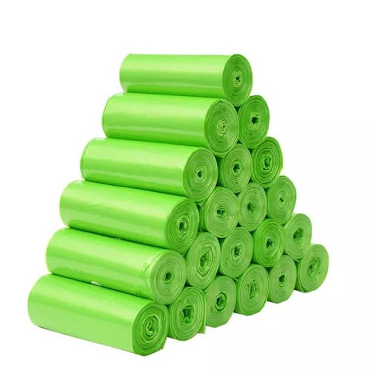 PE Plastic Green Garbage Bags Trash Can Liner on Roll