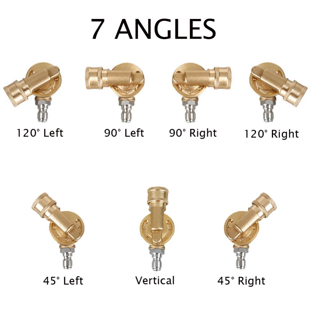 7 Ponto G1 / 4 Adaptador de latão para lavagem de carros, conector rápido de metal, barril de armas, acessórios de arruela de alta pressão, cegos limpos