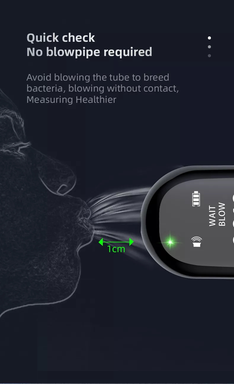 Non-Contact USB Rechargeable car breath alcohol checker tester breathalyzer 