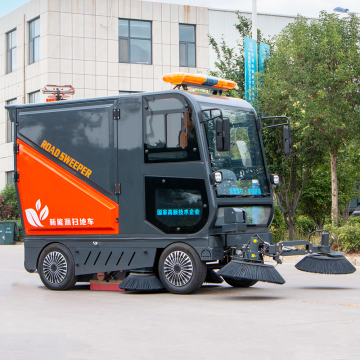 Hot Sale Four Wheel Steering Electric Ride-On Industrial Scrubber Road Sweeper Cleaning Machine