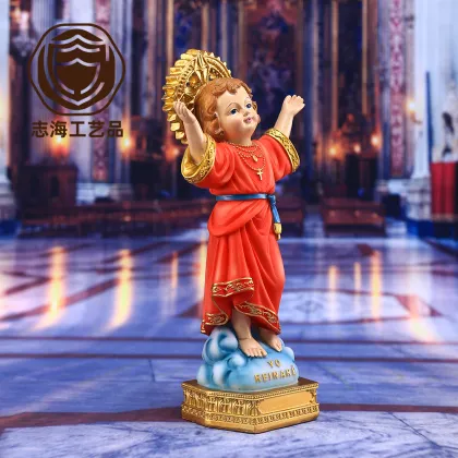 8-inch Catholic Divine Child Statue: A Resin Sculpture, Decoration, and Religious Gift Featuring the Divine Child on a Base