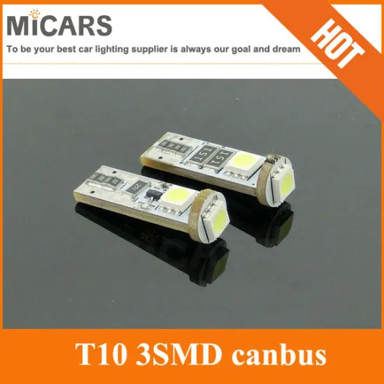 Nonpolar 12V T10 3smd canbus led car light