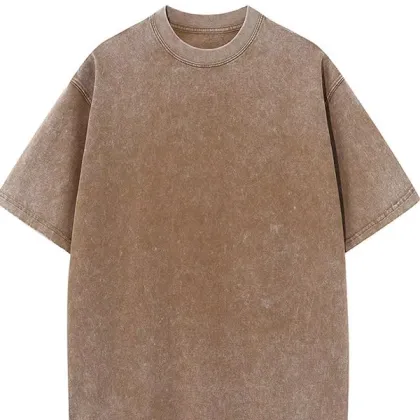 American Vintage Style Heavy Cotton T-Shirt with Snowflake Design