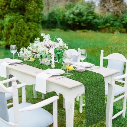 Synthetic Grass Table Runners for Wedding and Party Decor