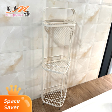 Fan shaped three-layer corner storage rack