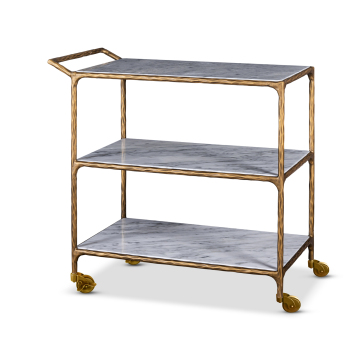 Mrs. Woods' Elegant Marble and Iron Kitchen Storage Trolley