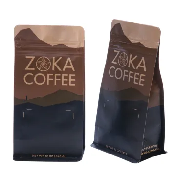 Doypack With Valve Kraft Paper Coffee Bags