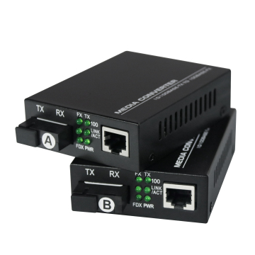 WDM Single Fiber Ethernet Media Converter 10/100M 1310nm 1550nm