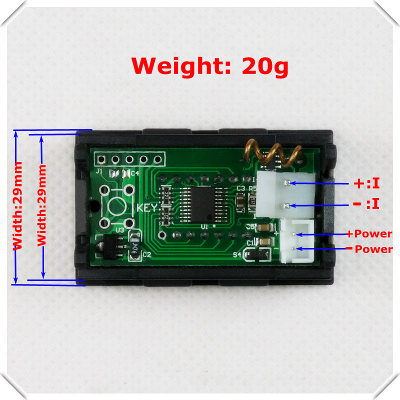 RD 0.36" Digital Ammeter DC 0-3.0000A Four wires 5 digit Current Panel Meter led Display Color[ 4 pieces / lot]
