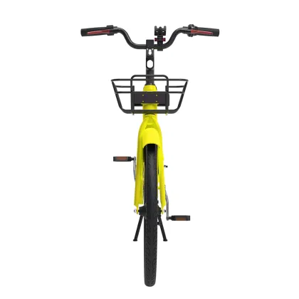 Yellow Color Electric Bicycle Basket for public rental