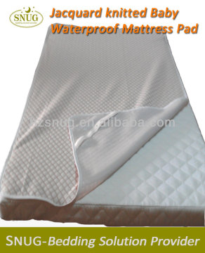 Jacquard Knitted Waterproof Baby Mattress Protector laminated TPU