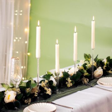 Clear Glass Candlesticks for Wedding and Event Decor