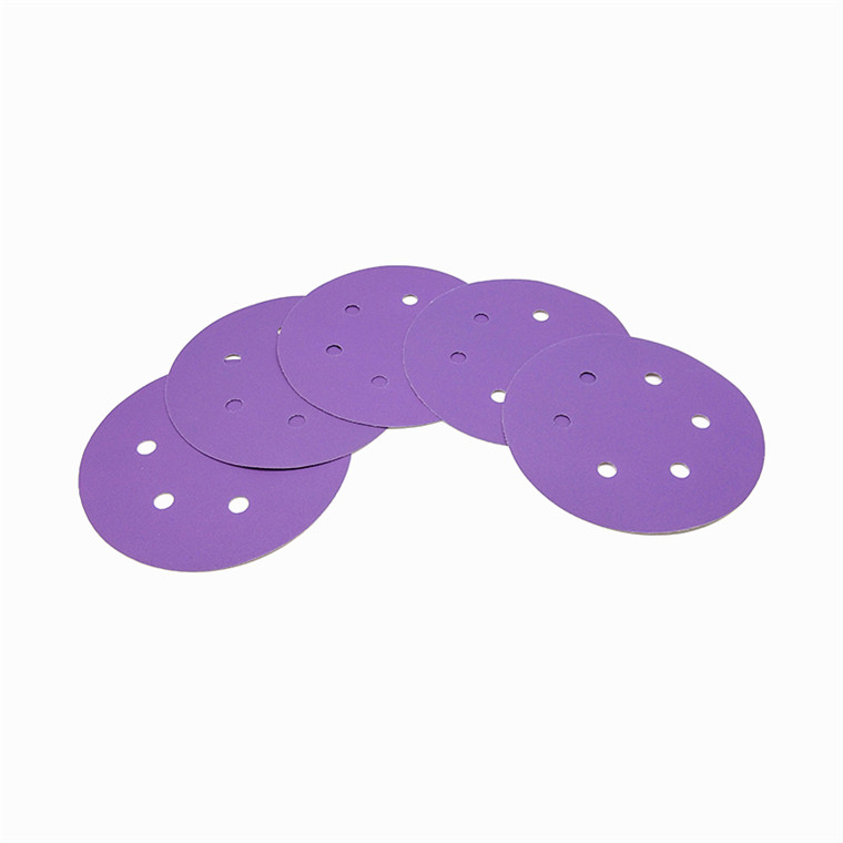 Disques en papier de ponçage en céramique violet 6 pouces