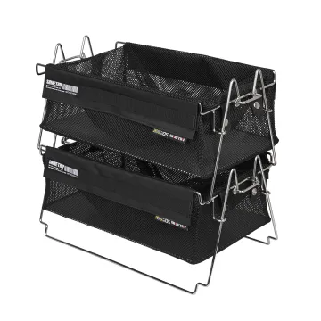 Folding Outdoor Camping Storage Basket with Double Handle Design for Convenient Storage