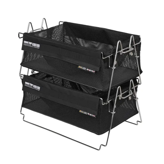 Folding Outdoor Camping Storage Basket with Double Handle Design for Convenient Storage