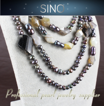 NO1 wholesale fashion pearl necklace jewelry set 2015 latest design bead jewelry manufactor