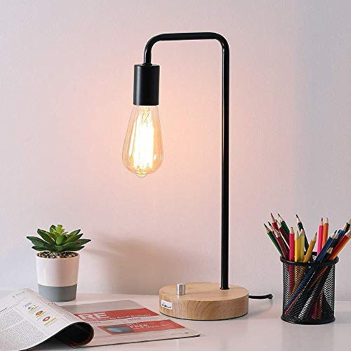 Lampe de chevet de chambre noire de style industriel