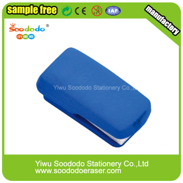 Blue Stapler colorful erasers ,Free Sample  Eraser