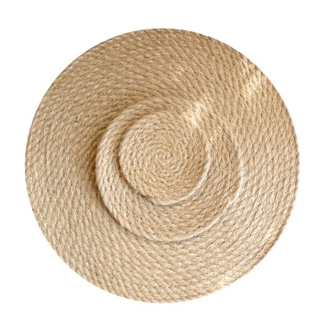 Round rattan placemat for table