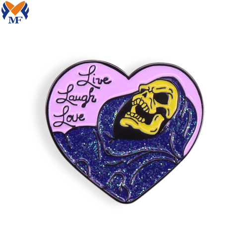 Wholesale custom enamel pin with glitter