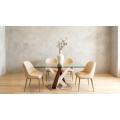 Mesa de jantar de vidro de design moderno 160x90cm