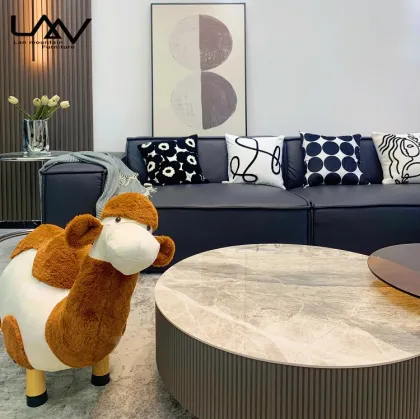 Hot Sale Cartoon Velvet Stool - Child Friendly Camel Animal Shape Ottoman Furniture