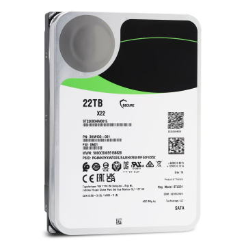 22TB 7200 RPM Enterprise Server Hard Drive: SATA Internal HDD with 3.5\" Form Factor and 256MB Cache