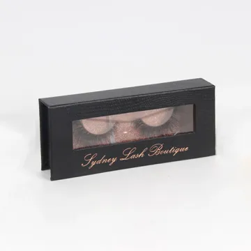 Custom Black PVC Window Eyelash Packaging Paper Box