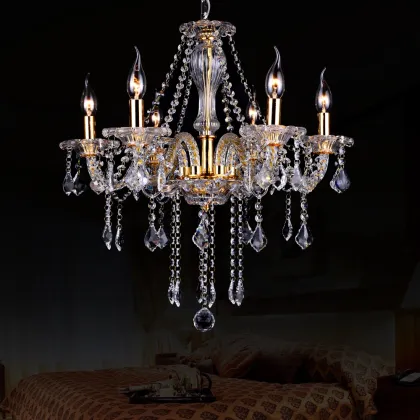 European American Crystal LED Chandelier Pendant Lamp