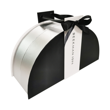 Semicircle book shaped box with flocking tray