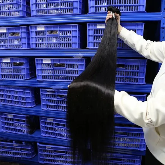 Remy Virgin Cuticle Aligned 100% Human Hair Bundles Vendors ,Wholesale Raw Super Double Drawn Bone Straight Hair
