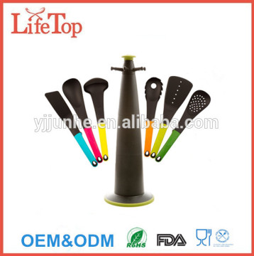 Multi-color 7Pcs Baking Kitchen Utensil Gadgets Set with Storage Stand