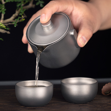 Portable Ultralight Titanium Gaiwan Tea Maker Set with Infuser for Camping